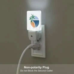 Night Light Set Of 2, A Green Palm Tree Is Growing Out Of A Blue Circle. -Cute Night Light Shop c6f364c8fe0bd1a5a19d49e0529763875c7fe65a