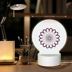 Round Acrylic Night Light, A Purple Flower With A White Center. -Cute Night Light Shop c7781cf6b9e42ad7d146e3a084cb9a8f7b8ed3bb