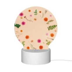 Round Acrylic Night Light, A Circle Of Flowers And Leaves On A White Background. 11 Round Acrylic Night Light, A Circle Of Flowers And Leaves On A White Background. -Cute Night Light Shop c78d3bfc432ae78e8054c41f9c0d946fe1b597a8
