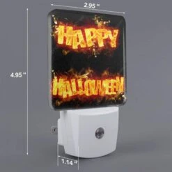 Night Light Set Of 2, A Firey Sign That Says "Happy Halloween". -Cute Night Light Shop c7da7a0e9688ec271d1306fde81a52ef74a34cfe