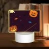 Rectangular Acrylic Night Light, A Black Cat Is Next To A Broom And A Pumpkin. -Cute Night Light Shop c87329632e9bbfb0f7758b9ad42b4c8b9207fd49