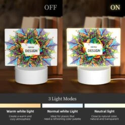 Rectangular Acrylic Night Light, A Colorful Design With The Words "For You Design" Written In The Center. -Cute Night Light Shop c8aedb124c0e6b1534e0bd84acb6a89fd27ff75d