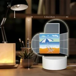 Love Acrylic Night Light, A Painting Of A Beach With A Blue Umbrella And A Chair. -Cute Night Light Shop c8b1f5e422dceda32c517080c4dd665d4ba262a8