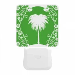 Night Light, A Green And White Picture Of A Palm Tree. -Cute Night Light Shop c8ed6916049958a565030ff1db090f94c429f8d0