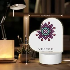 Love Acrylic Night Light, A Round Ornament With A Purple And Green Design. -Cute Night Light Shop c90e492fd387ff49fdf3b271ac1e624a930cbcfa