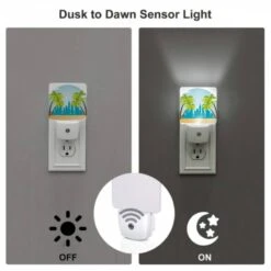 Night Light Set Of 2, A Cityscape With Palm Trees And A Tall Building In The Background. 4 Night Light Set Of 2, A Cityscape With Palm Trees And A Tall Building In The Background. -Cute Night Light Shop c9b3671a999ffc2fdd134a8b2b7ebf50cff310d9