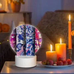Round Acrylic Night Light, Three Different Colored Designs Of Flowers. -Cute Night Light Shop c9ccc89304cfa926aca33c2f77b370385eb9265d