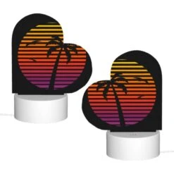 Love Acrylic Night Light, A Sunset With A Palm Tree And A Bird. -Cute Night Light Shop ca4b91b29222c219d474018b5b02acfefe6c48a3