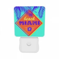 Night Light Set Of 2, A Colorful Sign That Says "Beach Miami.". -Cute Night Light Shop ca9371089daee0a698af480f6b2d3cc1b9b54d51