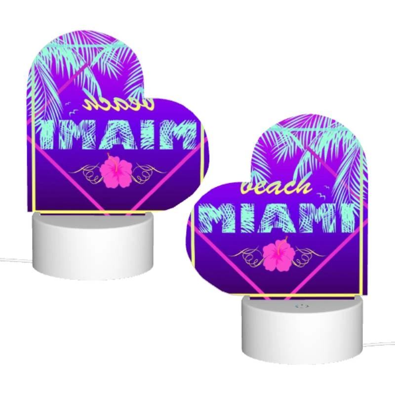 Love Acrylic Night Light, A colorful sign that says "Beach Miami.". Love Acrylic Night Light, A Colorful Sign That Says "Beach Miami.". -Cute Night Light Shop cc1b28742af159eada35ac80111ea79a813cf963