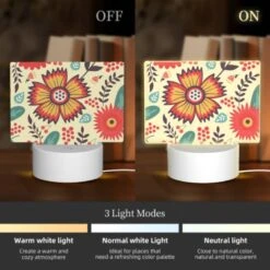 Rectangular Acrylic Night Light, A Colorful Flower With A Dial In The Center. -Cute Night Light Shop cc772f56bc6e4fb222b5051ad3efe13510559f7f