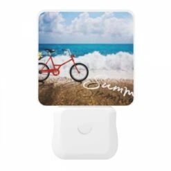 Night Light, A Red Bicycle Is Parked On The Beach. -Cute Night Light Shop cd44330ab161b457b40861111e594475173b77de