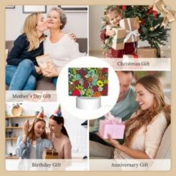 Rectangular Acrylic Night Light, A Colorful Floral Pattern With A Bird In The Middle. -Cute Night Light Shop cdbc9f3efdb4ef54a8bc94f215e34f76a69f818e