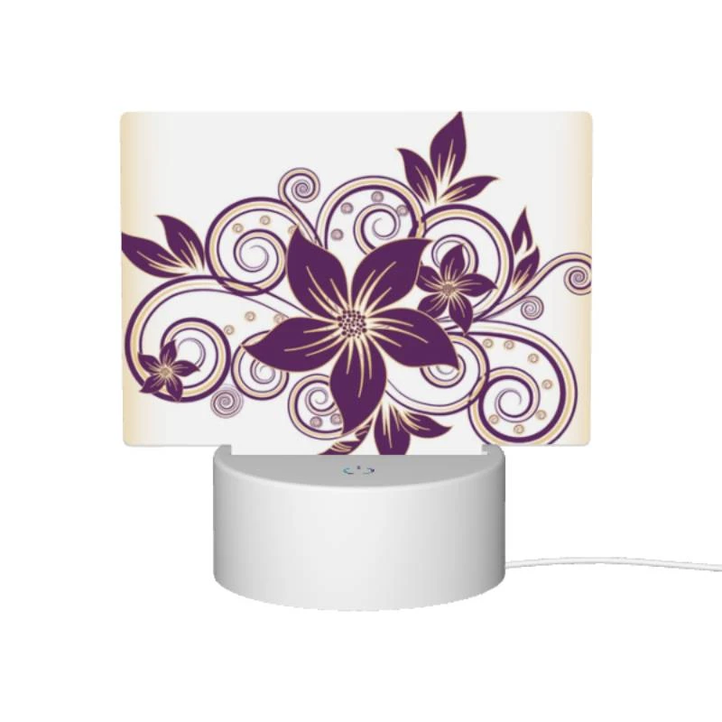 Rectangular Acrylic Night Light, A purple flower with a gold swirl around it. Rectangular Acrylic Night Light, A Purple Flower With A Gold Swirl Around It. -Cute Night Light Shop ce3aebf70da9f9351750f992bfef492dbef6053a