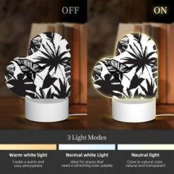 Love Acrylic Night Light, A Black And White Image Of A Butterfly Surrounded By Leaves. -Cute Night Light Shop ce3e11962b4952114a2ae6bd280b93ba601cb1d7