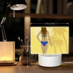 Rectangular Acrylic Night Light, A Woman In A Blue Bikini Is Holding A Glass Of Wine. -Cute Night Light Shop cee15745158baf679dd49033a2523f84aa563ca0