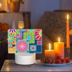 Rectangular Acrylic Night Light, A Colorful Design Of A Flower Is Shown In A Collage Of Different Colored Flowers. 8 Rectangular Acrylic Night Light, A Colorful Design Of A Flower Is Shown In A Collage Of Different Colored Flowers. -Cute Night Light Shop d0de201aa2120c9ae7eaf01865323a4f55ab1abe