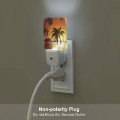 Night Light Set Of 2, A Sunset With Palm Trees And A Mountain In The Background. -Cute Night Light Shop d1008b1fbe1d744f0ccb69804cc8a1e57351bbac