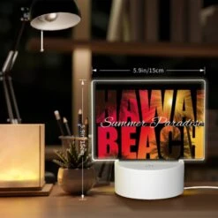 Rectangular Acrylic Night Light, A Colorful Advertisement For A Hawaiian Beach. -Cute Night Light Shop d100f898d899a026d2af5042bff5262dd74bcc1c