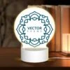 Round Acrylic Night Light, A Blue And White Logo For Vector Frame. -Cute Night Light Shop d13109081983ca89bef98a02434f587a12217754