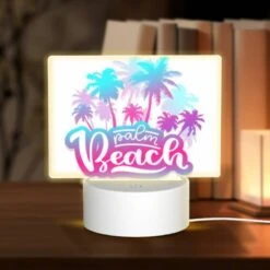 Rectangular Acrylic Night Light, A Colorful Logo For Palm Beach.
