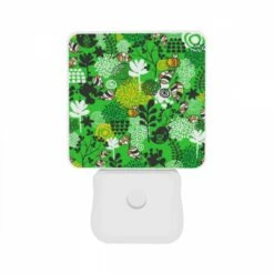 Night Light Set Of 2, A Green And Yellow Floral Pattern With Bees And Flowers. -Cute Night Light Shop d190f4ae953b59dfe25bc6ed03bcd89233f9da1e