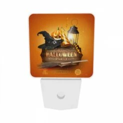 Night Light Set Of 2, A Halloween Party Advertisement With A Witch's Hat -Cute Night Light Shop d1b6317e0c4949914beab0c66915407551641609