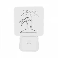 Night Light Set Of 2, A Black And White Drawing Of A Palm Tree. -Cute Night Light Shop d31449c663cb3a130af919fc81ee3b002f48977e