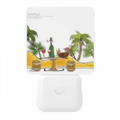 Night Light, A Cartoon Of A Tropical Island With A Table And Chairs -Cute Night Light Shop d3476afa1e75b8bae993070124053ae0c8a4babf