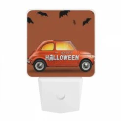 Night Light, A Small Orange Car With A Happy Halloween Sign On The Side. -Cute Night Light Shop d350998e508d94f26f5cef7f73555aae8d378ce9