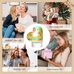 Love Acrylic Night Light, A Colorful Hot Air Balloon Is Flying Over A Beach With A Yellow Sign That Says "Summer." -Cute Night Light Shop d36861e0fb8aa2c1630a9f7823e31560823a5bfb