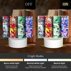 Rectangular Acrylic Night Light, Four Different Colored Designs Of A Clock. -Cute Night Light Shop d4b7027716866a272bb52f6984f69a54b8509334