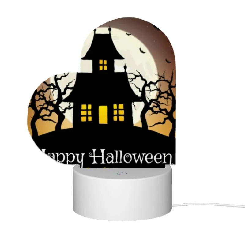 Love Acrylic Night Light, A Halloween poster with a haunted house and bats. Love Acrylic Night Light, A Halloween Poster With A Haunted House And Bats. -Cute Night Light Shop d4ea0159102031dfa6d4c24b19c8a4bf1a8c54c1