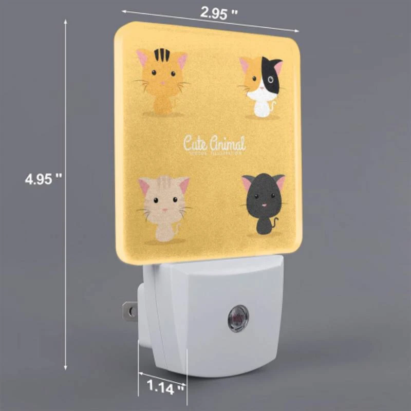 Night Light Set of 2, Four different colored cats are shown in a row. Night Light Set Of 2, Four Different Colored Cats Are Shown In A Row. -Cute Night Light Shop d4f4d427da57b09fa4d481196d84d27d9965083f