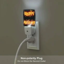 Night Light Set Of 2, A Firey Sign That Says "Happy Halloween". -Cute Night Light Shop d4f68decf9ea21c6236c5a70bf8c815d63b255c5