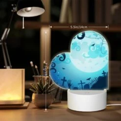 Love Acrylic Night Light, A Spooky Scene With A Full Moon And A Bunch Of Bats Flying Around. -Cute Night Light Shop d5093ebe6dcf434a293e466fefcbfee4673d44ff