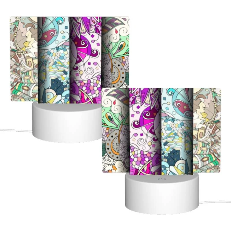 Rectangular Acrylic Night Light, Three colorful designs of a flower are displayed. Rectangular Acrylic Night Light, Three Colorful Designs Of A Flower Are Displayed. -Cute Night Light Shop d5429cb71fb1667680afdef9804c1bbf69aeab35