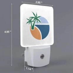 Night Light Set Of 2, A Green Palm Tree Is Growing Out Of A Blue Circle. -Cute Night Light Shop d54e6196d5a07c36407d2245fe68e0d819a3a8e2