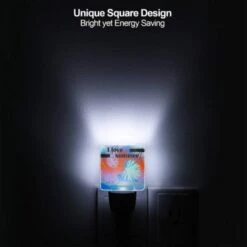 Night Light Set Of 2, A Colorful Image Of Palm Trees And Leaves With The Words "I Love Summer" Written Above Them. -Cute Night Light Shop d579e23ac3d174f686a1f0c154378a0afd79b2b1