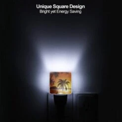 Night Light Set Of 2, A Sunset With Palm Trees And A Mountain In The Background. -Cute Night Light Shop d60ac64a1bd8d4566ffc9a457f6de0170c59b9b0