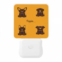 Night Light, Four Different Puppies Are Shown On A Yellow Background. 10 Night Light, Four Different Puppies Are Shown On A Yellow Background. -Cute Night Light Shop d667ff05c16732808ed79b568434e2c90897bf8c