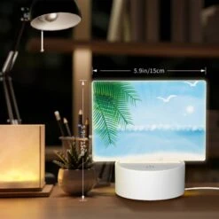 Rectangular Acrylic Night Light, A Beach Scene With A Palm Tree -Cute Night Light Shop d66e78569b881878e2ee1675c95c925cfd2a8cfb
