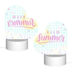 Love Acrylic Night Light, A Pink And Yellow Sign That Says "Hello Summer". -Cute Night Light Shop d6a0c53c93ea01ebef229a1a06046fcdc022ef72