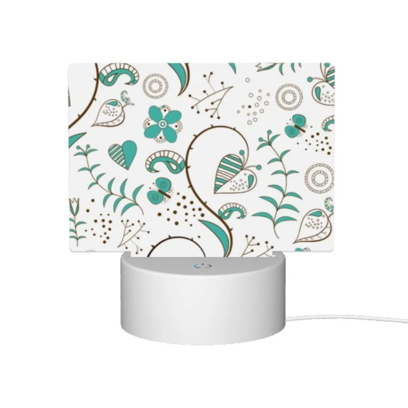 Rectangular Acrylic Night Light, A pattern of hearts and flowers with a blue background. Rectangular Acrylic Night Light, A Pattern Of Hearts And Flowers With A Blue Background. -Cute Night Light Shop d6e7b9af15a84937f292517abe12490d0a5b9dcf