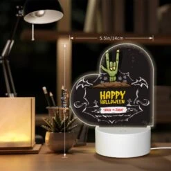 Love Acrylic Night Light, A Happy Halloween Sign With A Bat And A Pumpkin. -Cute Night Light Shop d76133195edd23ef39114be8c2142c5faf0a8342