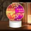 Round Acrylic Night Light, A Colorful Beach Sign With The Word "Miami" On It. -Cute Night Light Shop d7b72b64325957c859b7c1da8027d06438af53a8