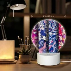 Round Acrylic Night Light, Three Different Colored Designs Of Flowers. -Cute Night Light Shop d8ada542e5ffb522a402be4fc62531e0d5589b64