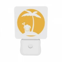 Night Light Set Of 2, A Yellow Circle With A Toothbrush And A Palm Tree. -Cute Night Light Shop d8f328e8215c527ddf1ba2e834611fabc79e0f04
