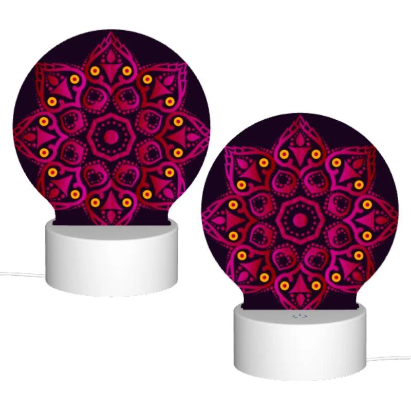 Round Acrylic Night Light, A colorful flower with a purple background. Round Acrylic Night Light, A Colorful Flower With A Purple Background. -Cute Night Light Shop d94b95c3bb76817d76b13a916bcf630212e43bcb
