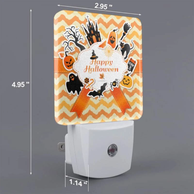 Night Light Set of 2, A colorful sticker with a witch on it and the words "Happy Halloween" on it. Night Light Set Of 2, A Colorful Sticker With A Witch On It And The Words "Happy Halloween" On It. -Cute Night Light Shop d9fe1935aff39e50c2779c26559e04cfa54d8e2a